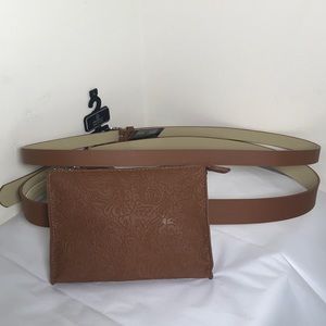 NWT Leather Double Belted Stone & CO. Bag. Size L